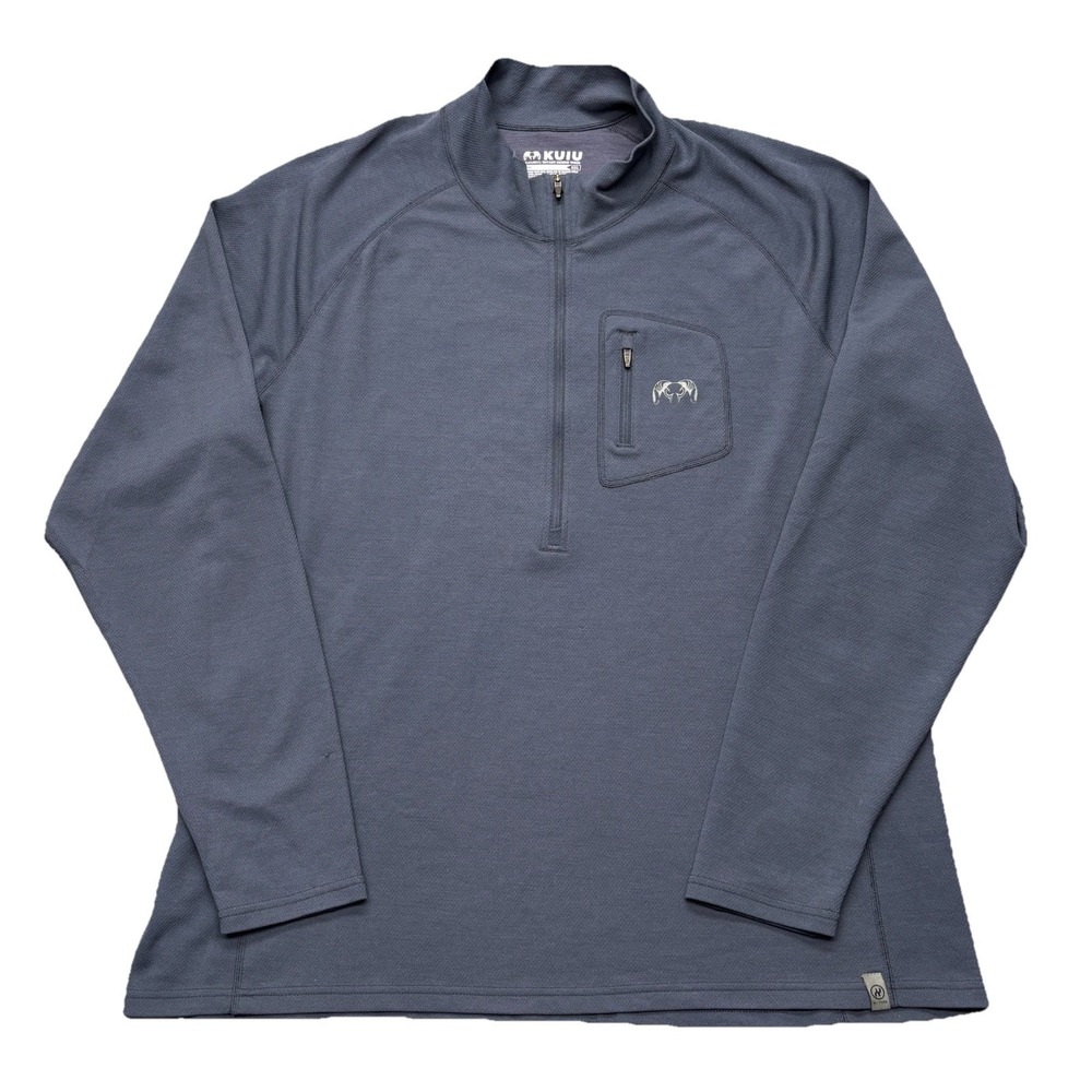 KUIU PRO Merino 200 Zip-T Men XXL Nuyarn Wool Hunting Base Layer Blue